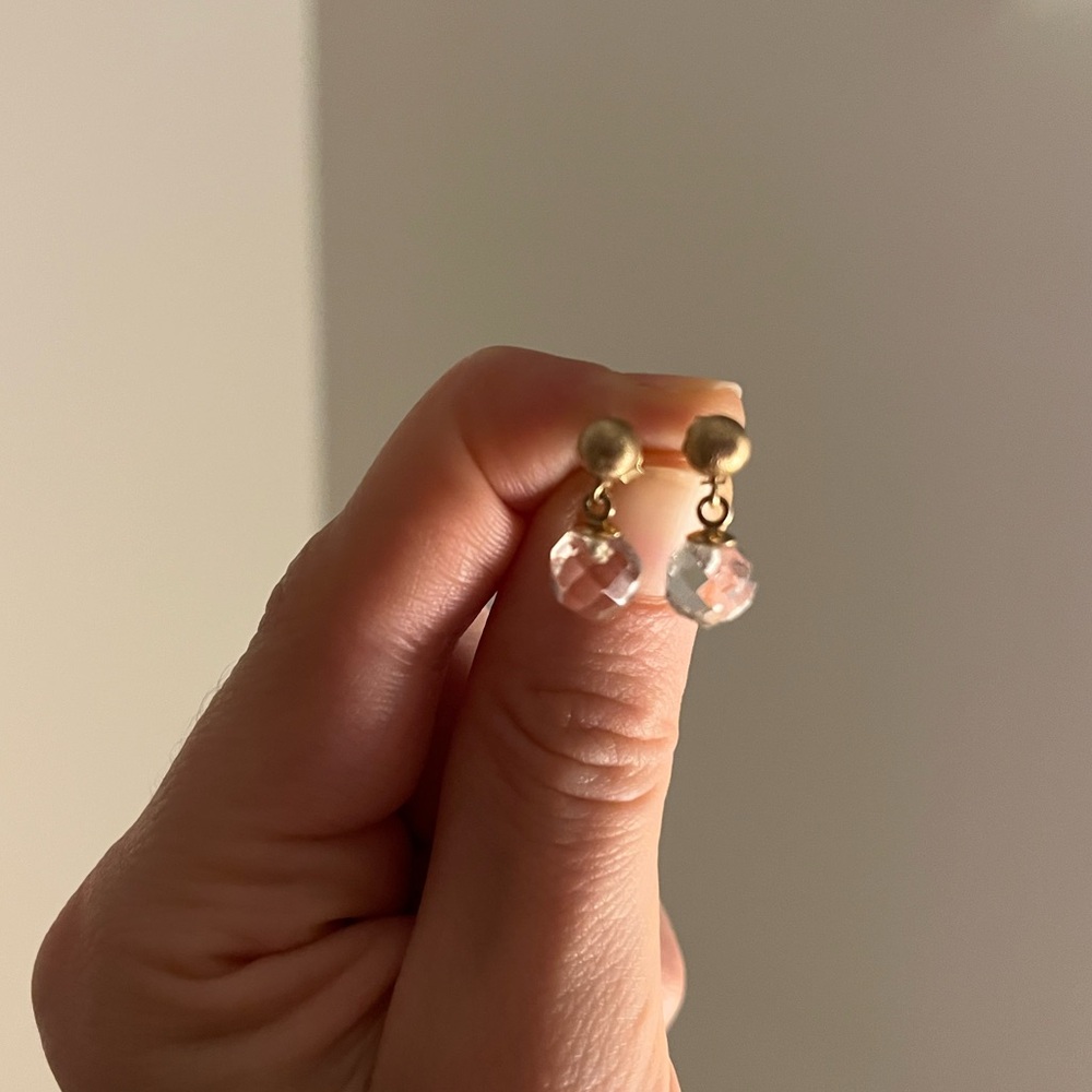 Vintage Elegant Gold and Crystal Drop Earrings